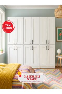 Dorpek Arden 6 Kapaklı Gardırop - 182 cm Y, 184 cm G - Genç Odası ve Yatak Odası Gardırop