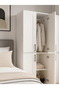 Dorpek Arden 6 Kapaklı Gardırop - 182 cm Y, 184 cm G - Genç Odası ve Yatak Odası Gardırop