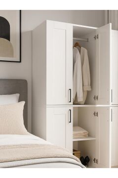 Dorpek Arden 4 Kapaklı Gardırop - 182 cm Y, 122 cm G - Genç Odası ve Yatak Odası Gardırop