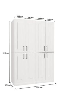 8 Kapaklı Gardırop - 182 cm Y, 122 cm G - Genç Odası ve Yatak Odası Gardırop | Arden