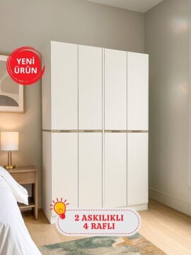 8 Kapaklı Gardırop - 182 cm Y, 122 cm G - Genç Odası ve Yatak Odası Gardırop | Lias