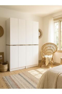 Dorpek Lias 4 Kapaklı Gardırop - 182 cm Y, 122 cm G - Genç Odası ve Yatak Odası Gardırop