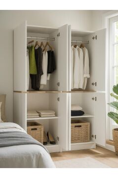 Dorpek Lias 4 Kapaklı Gardırop - 182 cm Y, 122 cm G - Genç Odası ve Yatak Odası Gardırop