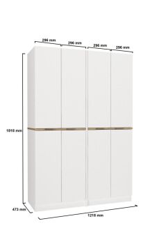 Dorpek Lias 4 Kapaklı Gardırop - 182 cm Y, 122 cm G - Genç Odası ve Yatak Odası Gardırop