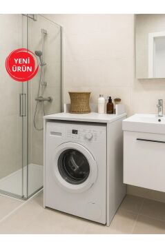 Dorpek Doliva Çamaşır Makinesi Dolabı Çok Amaçlı Dolap Banyo Dolabı Beyaz