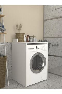 Dorpek Doliva Çamaşır Makinesi Dolabı Çok Amaçlı Dolap Banyo Dolabı Beyaz