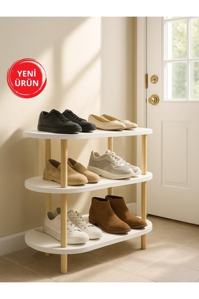 Dorpek Embra 3 Raflı Ayakkabılık Beyaz