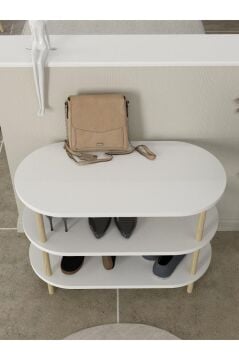 Dorpek Embra 3 Raflı Ayakkabılık Beyaz