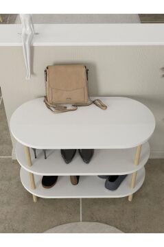 Dorpek Embra 3 Raflı Ayakkabılık Beyaz