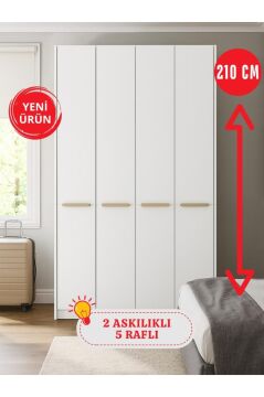 Dorpek Cosmos 4 Kapaklı Gardırop - 210 cm Y, 124 cm G - Genç Odası ve Yatak Odası Gardırop