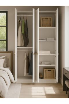 Dorpek Cosmos 4 Kapaklı Gardırop - 210 cm Y, 124 cm G - Genç Odası ve Yatak Odası Gardırop