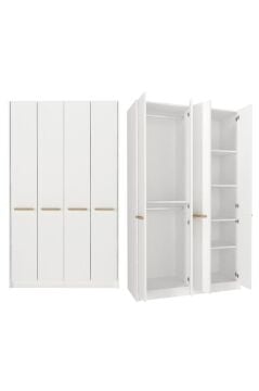 Dorpek Cosmos 4 Kapaklı Gardırop - 210 cm Y, 124 cm G - Genç Odası ve Yatak Odası Gardırop