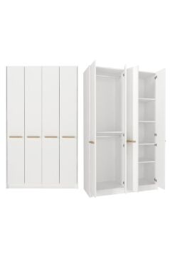 4 Kapaklı Gardırop - 210 cm Y, 124 cm G - Genç Odası ve Yatak Odası Gardırop | Cosmos