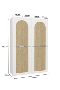 Dorpek Poy 4 Kapaklı Gardırop - 182 cm Y, 122 cm G - Genç Odası ve Yatak Odası Gardırop