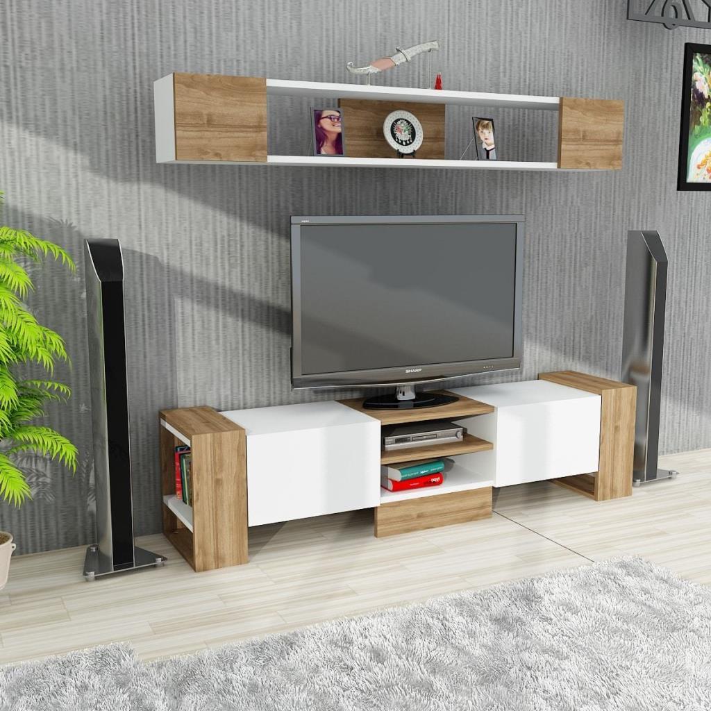 Dekorister Sindi Tv Ünitesi Beyaz-Ceviz