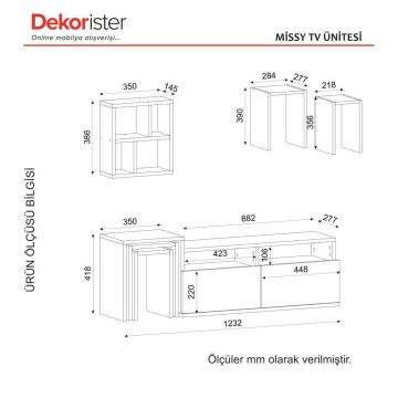 Missy Tv Ünitesi Beyaz-Ceviz