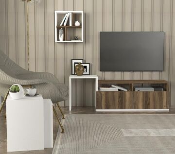 Missy Tv Ünitesi Beyaz-Ceviz