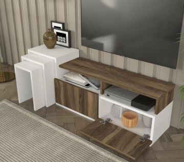 Missy Tv Ünitesi Beyaz-Ceviz