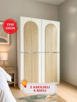 4 Kapaklı Gardırop - 182 cm Y, 122 cm G - Genç Odası ve Yatak Odası Gardırop | Poy