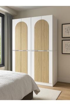 Dorpek Poy 4 Kapaklı Gardırop - 182 cm Y, 122 cm G - Genç Odası ve Yatak Odası Gardırop