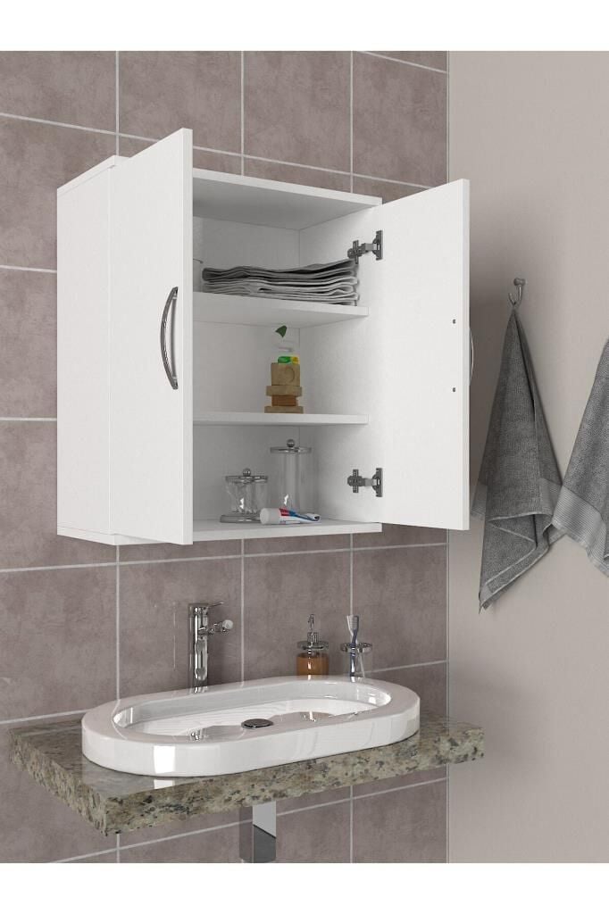 Dorpek Ravi İki Kapaklı Banyo Dolabı Beyaz