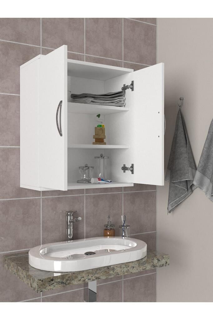 Dorpek Ravi İki Kapaklı Banyo Dolabı Beyaz