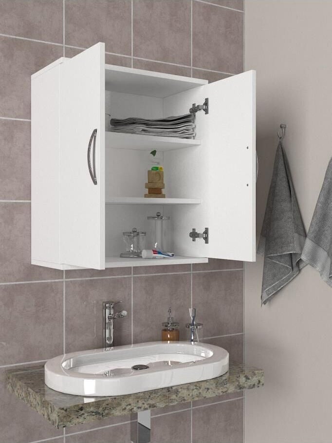 Dorpek Ravi İki Kapaklı Banyo Dolabı Beyaz