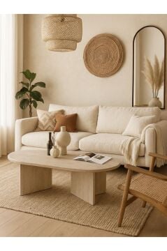 Dorpek Cortado Çok Amaçlı Elips Orta sehpa Traverten