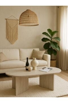 Dorpek Cortado Çok Amaçlı Elips Orta sehpa Traverten