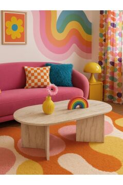 Dorpek Cortado Çok Amaçlı Elips Orta sehpa Traverten