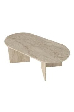 Dorpek Cortado Çok Amaçlı Elips Orta sehpa Traverten