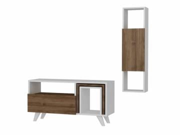 Dekorister Novella K24 Kitaplıklı Tv Ünitesi Beyaz-Ceviz