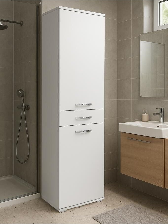 Dorpek Ayris Çok Amaçlı Dolap Kiler Dolabı Mutfak Banyo Dolabı Beyaz