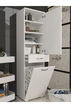 Dorpek Ayris Çok Amaçlı Dolap Kiler Dolabı Mutfak Banyo Dolabı Beyaz