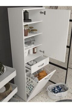 Dorpek Ayris Çok Amaçlı Dolap Kiler Dolabı Mutfak Banyo Dolabı Beyaz