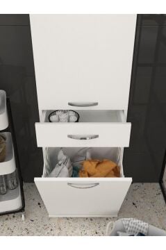 Dorpek Ayris Çok Amaçlı Dolap Kiler Dolabı Mutfak Banyo Dolabı Beyaz