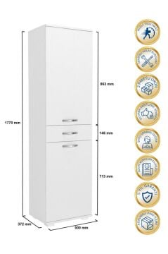 Dorpek Ayris Çok Amaçlı Dolap Kiler Dolabı Mutfak Banyo Dolabı Beyaz