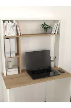 Dorpek Ester Fonksiyonel Kitaplıklı Çalışma Masası Beyaz - Safir