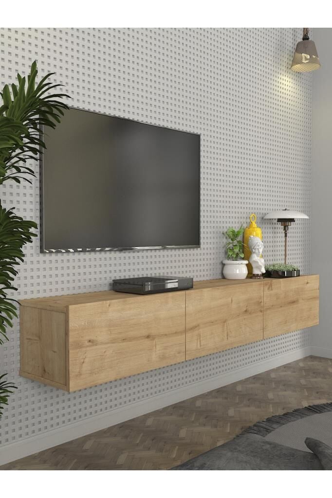 Dorpek Cercei Tv Ünitesi Modern Tasarım, Geniş Ekran Uyumlu, Raflı Ve Geniş Alanlı Tv Sehpası 180 Cm Safir