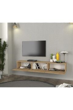 Dorpek Cercei Tv Ünitesi Modern Tasarım, Geniş Ekran Uyumlu, Raflı Ve Geniş Alanlı Tv Sehpası 180 Cm Safir