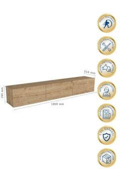 Dorpek Cercei Tv Ünitesi Modern Tasarım, Geniş Ekran Uyumlu, Raflı Ve Geniş Alanlı Tv Sehpası 180 Cm Safir