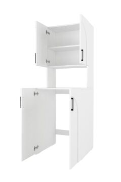 Dorpek Kalira Çamaşır Makinesi Dolabı Çok Amaçlı Banyo Dolabı Beyaz