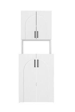 Dorpek Kalira Çamaşır Makinesi Dolabı Çok Amaçlı Banyo Dolabı Beyaz