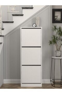 Dorpek Bell 3 Raflı Ayakkabılık Beyaz