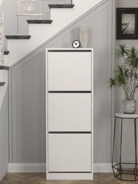 Dorpek Bell 3 Raflı Ayakkabılık Beyaz
