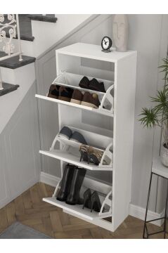 Dorpek Bell 3 Raflı Ayakkabılık Beyaz