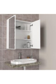 Dorpek Priya Çok Amaçlı Aynalı Banyo Dolabı Beyaz