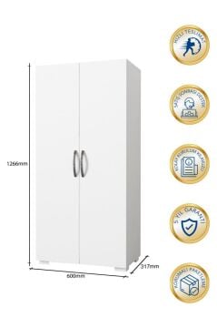 Dorpek Devika 2 Kapaklı Çok Amaçlı Dolap – Geniş Raflı / Mutfak-Banyo-Hol Kullanımı / Kolay Montaj