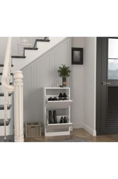 Dorpek Bell 2 Raflı Ayakkabılık Beyaz