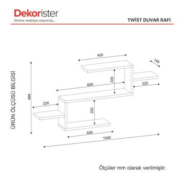 Twist Duvar Rafı Beyaz